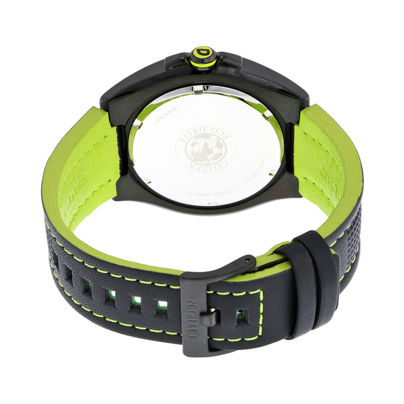 Citizen BRT Eco-Drive Black Dial Black Leather Strap Men's Watch