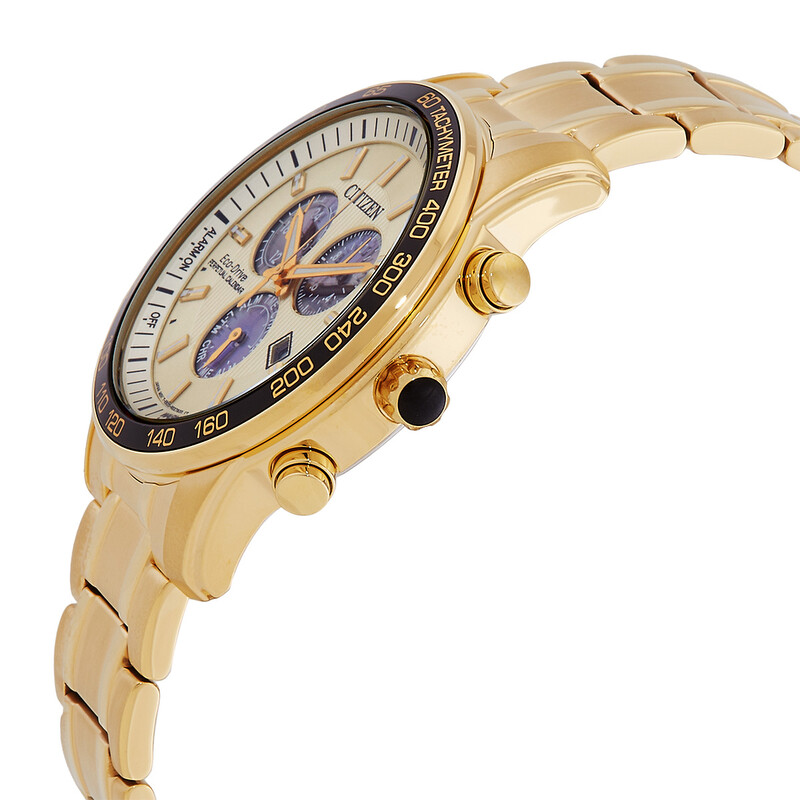 Citizen Brycen Eco-Drive Chronograph Gold Dial Men's Watch BL5512