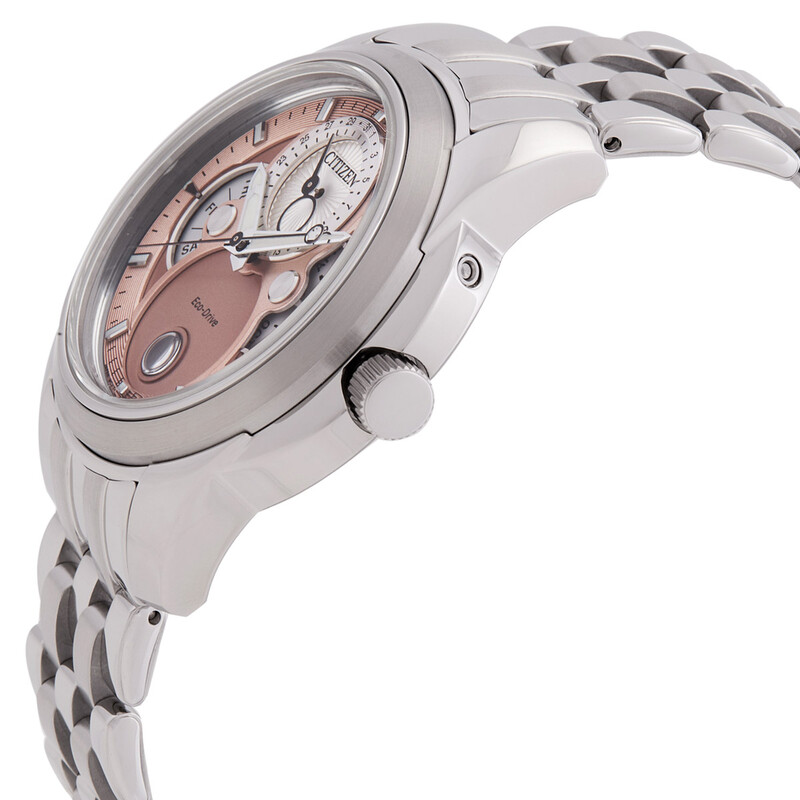 Citizen Calendrier Moon Phase Eco-Drive Salmon Dial Watch BU0080