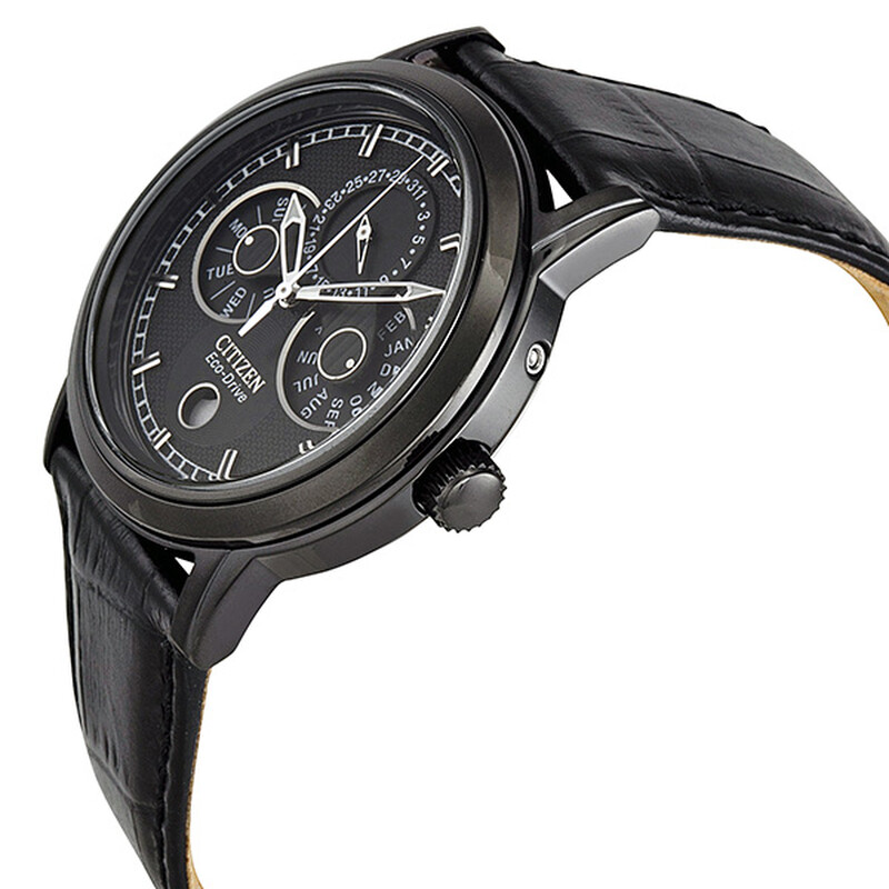 Citizen Caliber 8651 Eco-Drive Moonphase Black Dial Men's Watch