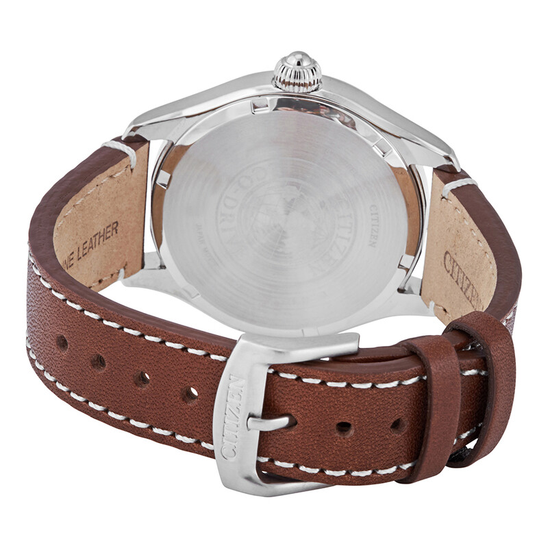 Citizen Chandler Eco-Drive Green Dial Dark Brown Leather Men's