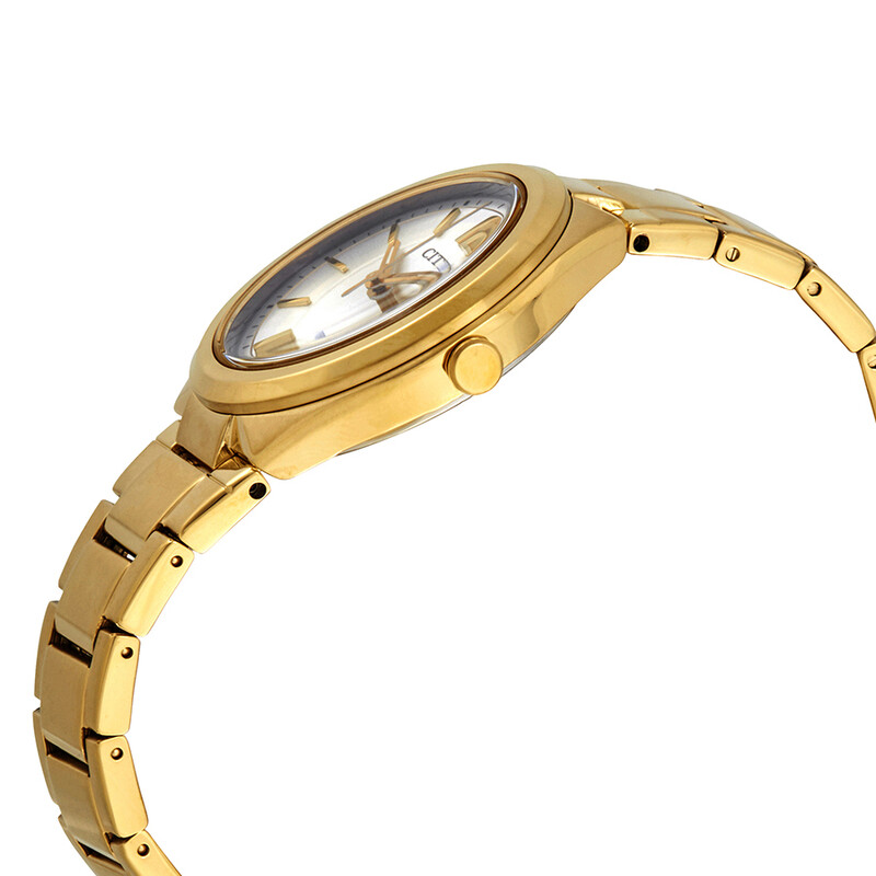 Citizen Chandler Silver Dial Yellow Gold-tone Ladies Watch FE6022