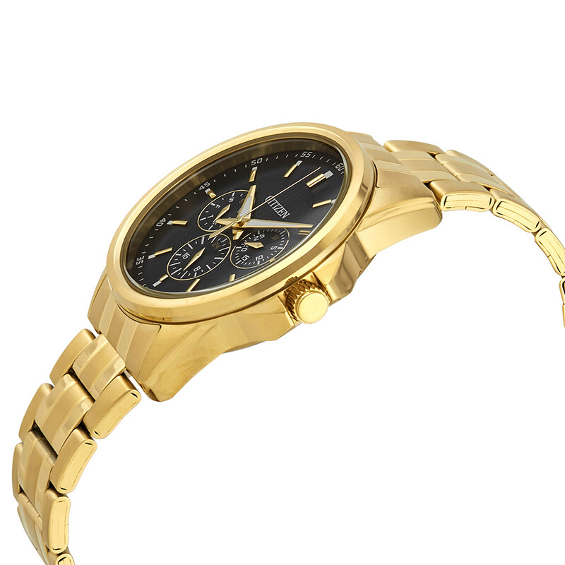 アルナ中 ゴールド Citizen Chronograph Black Dial Men's Watch AG8342-52L 013205106576