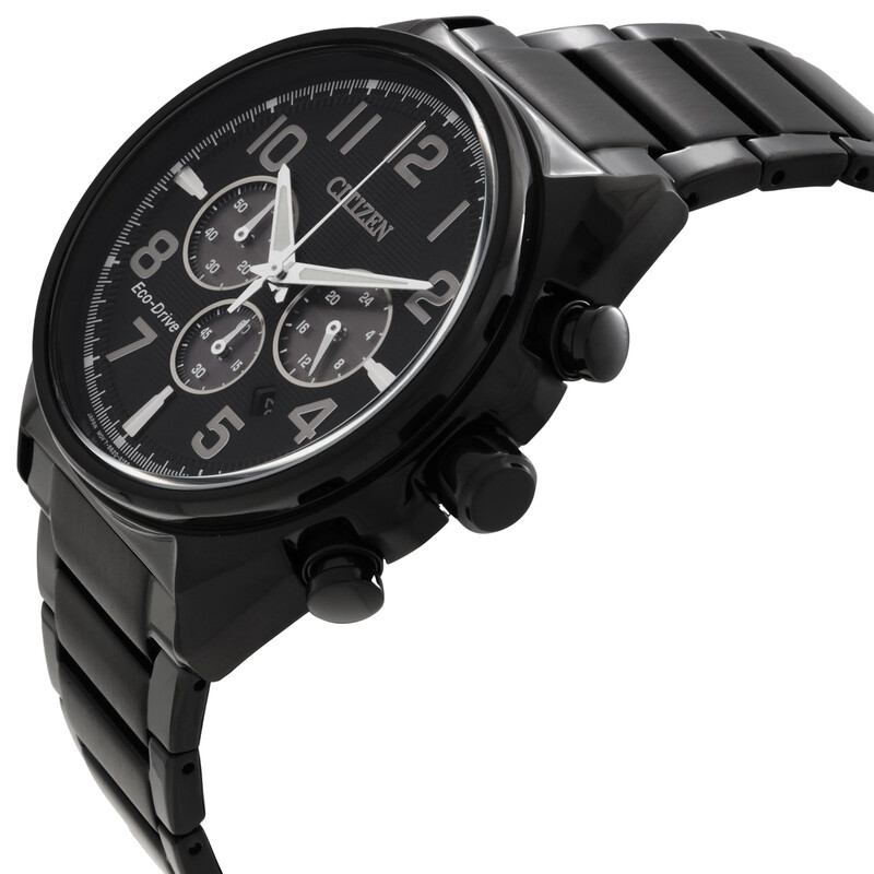 N*u様 Citizen CA936-68E ブラック クロノグラフ 美品 箱・ Citizen Chronograph Black Dial Men's Watch and Bracelet Box Set