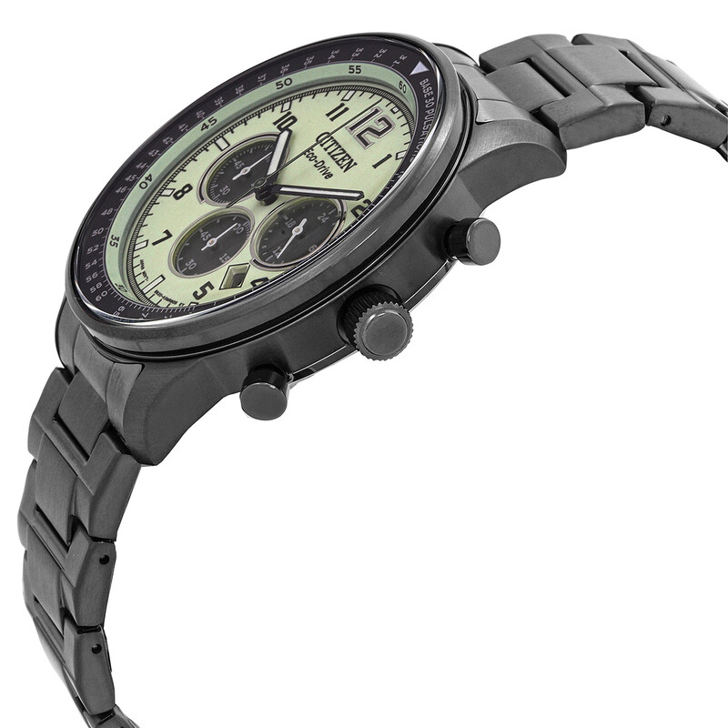 Citizen Chronograph Eco-Drive Green Dial Men's Watch CA4507-84X