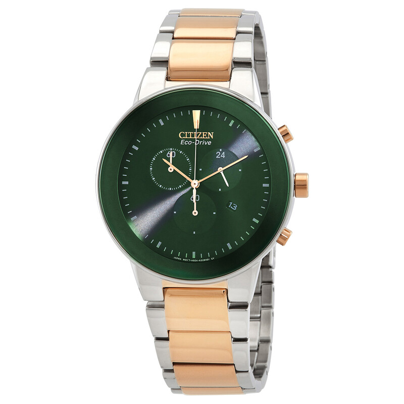 Citizen Chronograph Eco-Drive Green Dial Men's Watch AT2244-84X