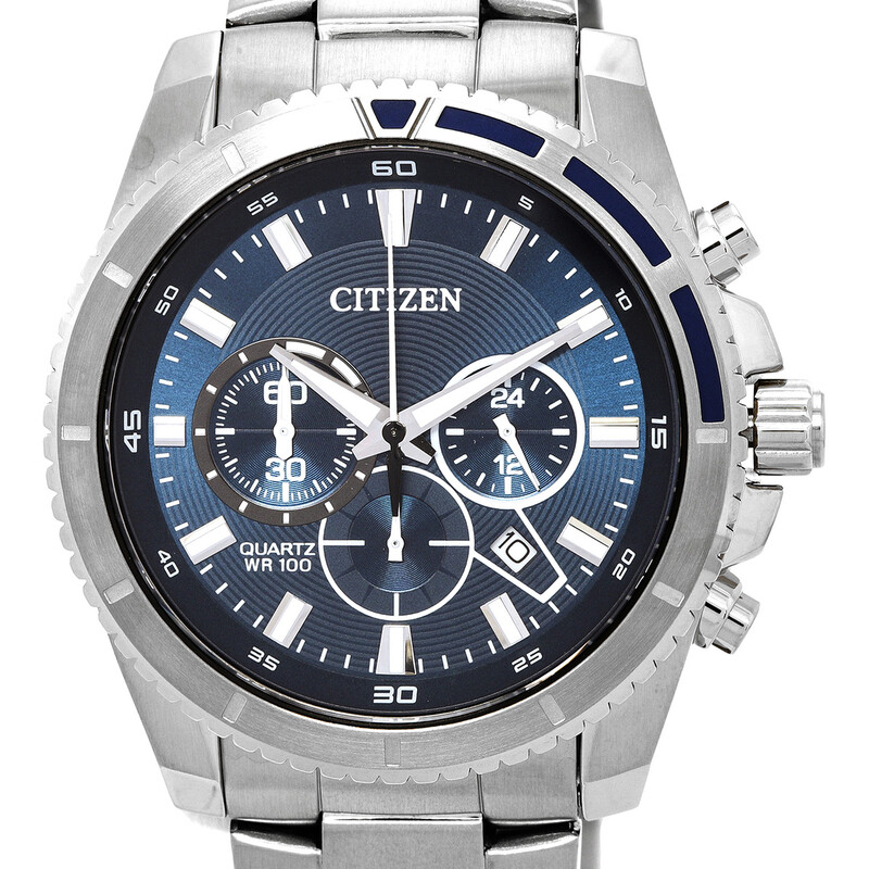 Citizen Chronograph Quartz Blue Dial Men display picture 3