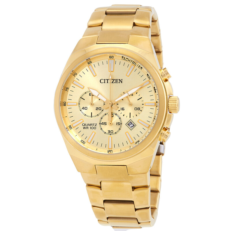 モフリン　ゴールド Citizen Chronograph Quartz Gold Dial Men's Watch AN8172-53P