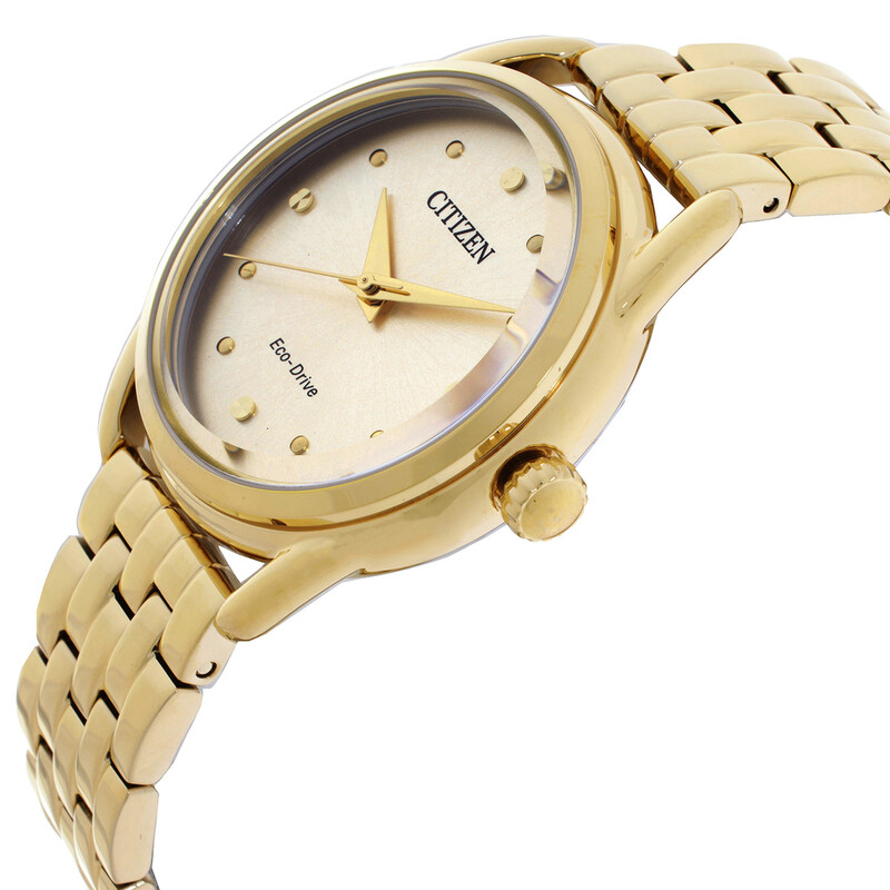 Citizen Classic Eco-Drive Champagne Dial Ladies Watch FE7098-53P