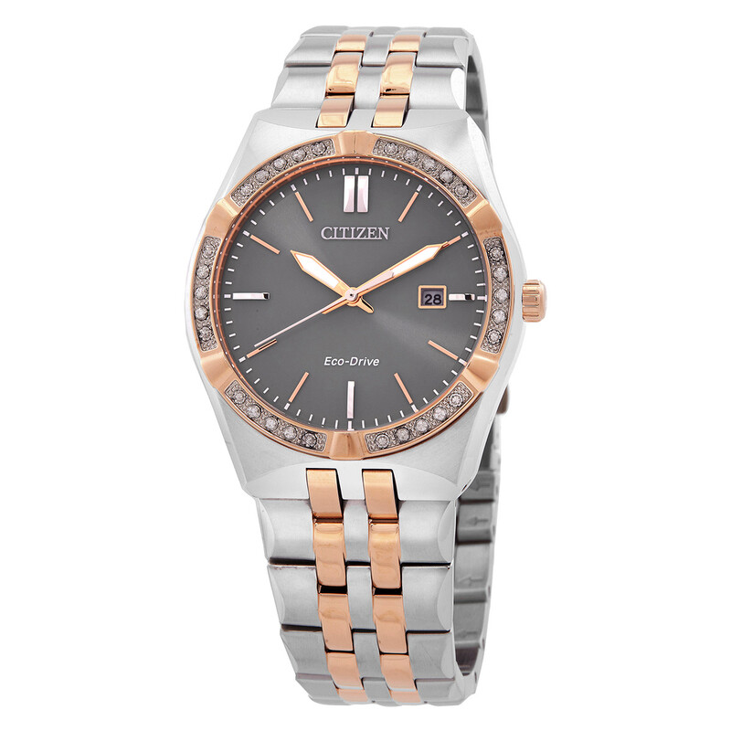 Brand New Citizen Eco-Drive Men\'s Watch | Rose Gold-Tone, Textured Dial & Grey S Citizen Eco-Drive Odyn Green Dial Rose Gold-Tone Stainless  main image 3