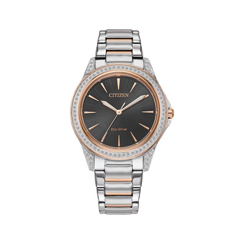 Citizen Ladies Watch Crystals Black Dial Stainless Bracelet and Case s-l400.jpg main image 3
