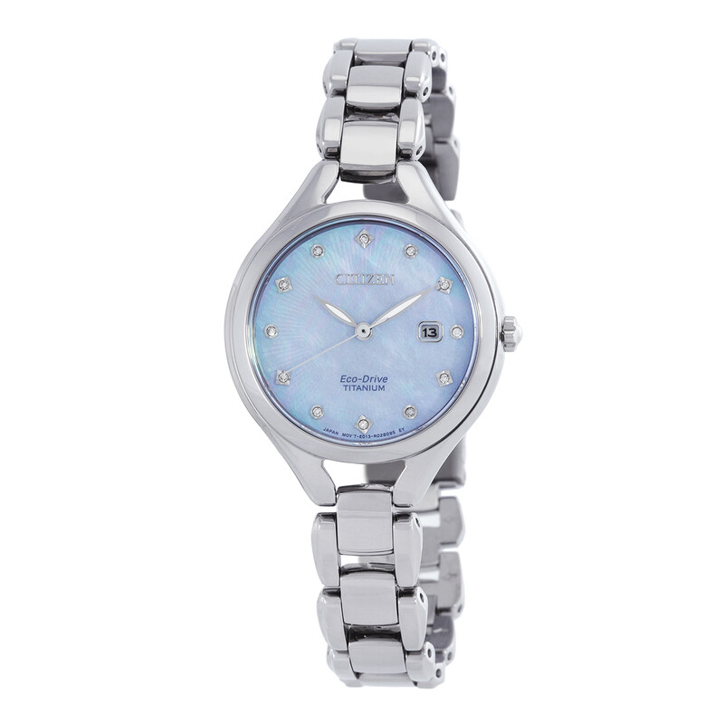 Citizen Diamond Mother of Pearl Dial Titanium Ladies Watch EW2560