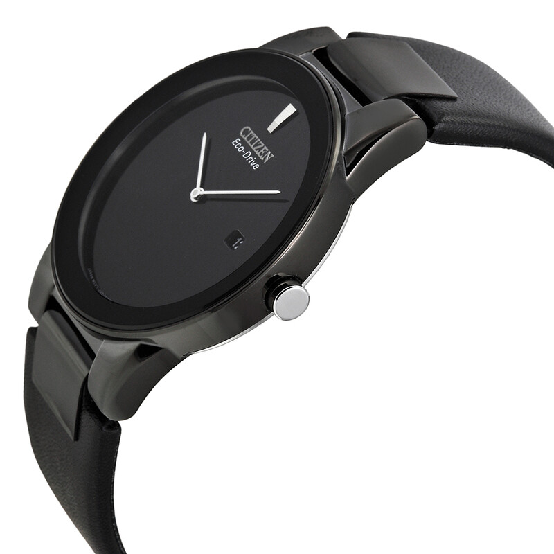 Citizen Eco Drive Axiom Black Dial Black Leather Men's Watch