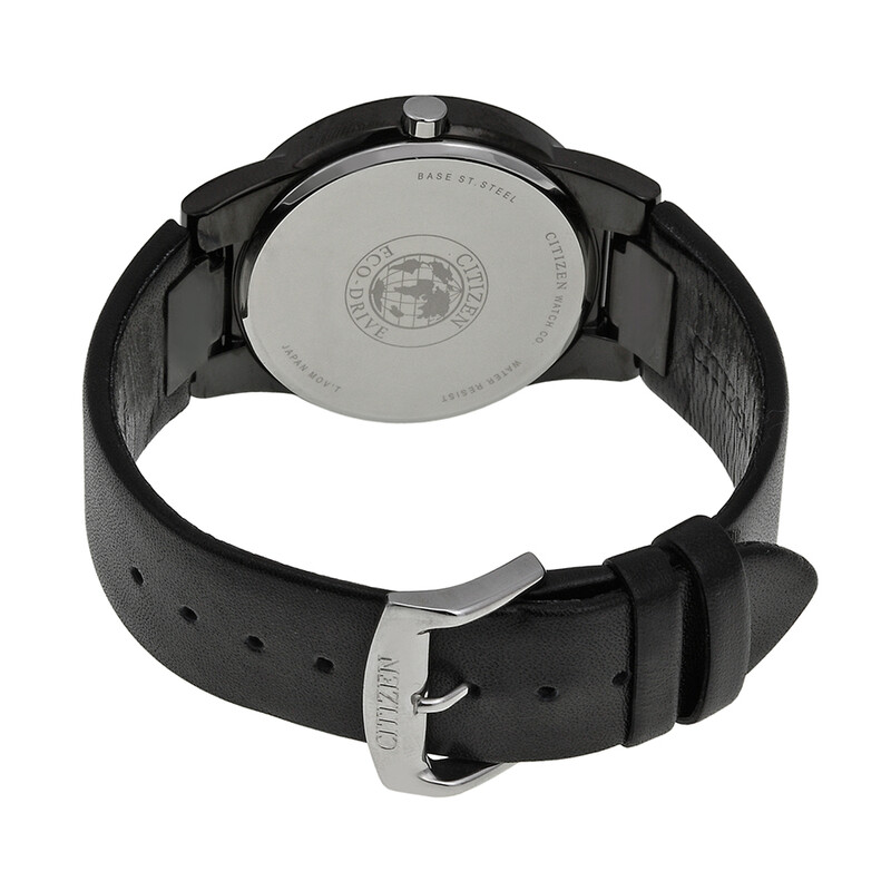 Citizen Eco Drive Axiom Black Dial Black Leather Men's Watch