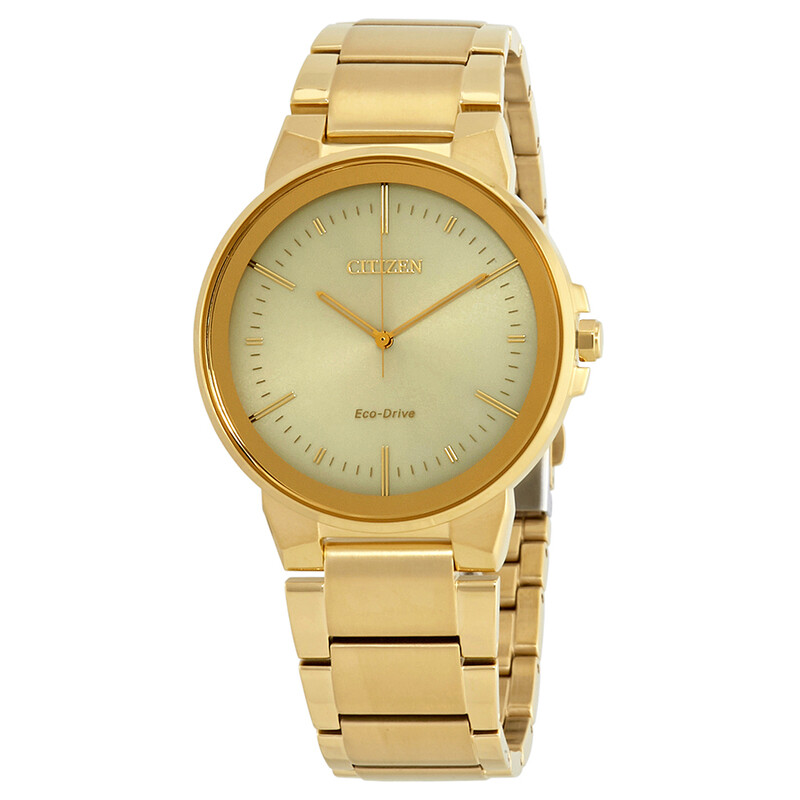 Citizen Eco-Drive Axiom Champagne Dial Men's Watch BJ6512-56P