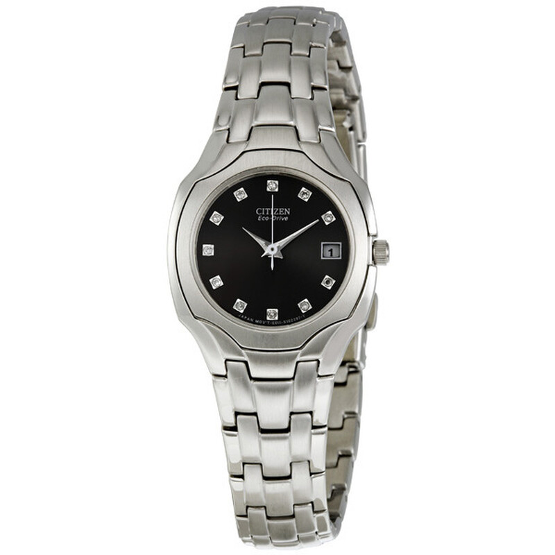Citizen Eco Drive Black Diamond Dial Stainless Steel Ladies  display picture 3