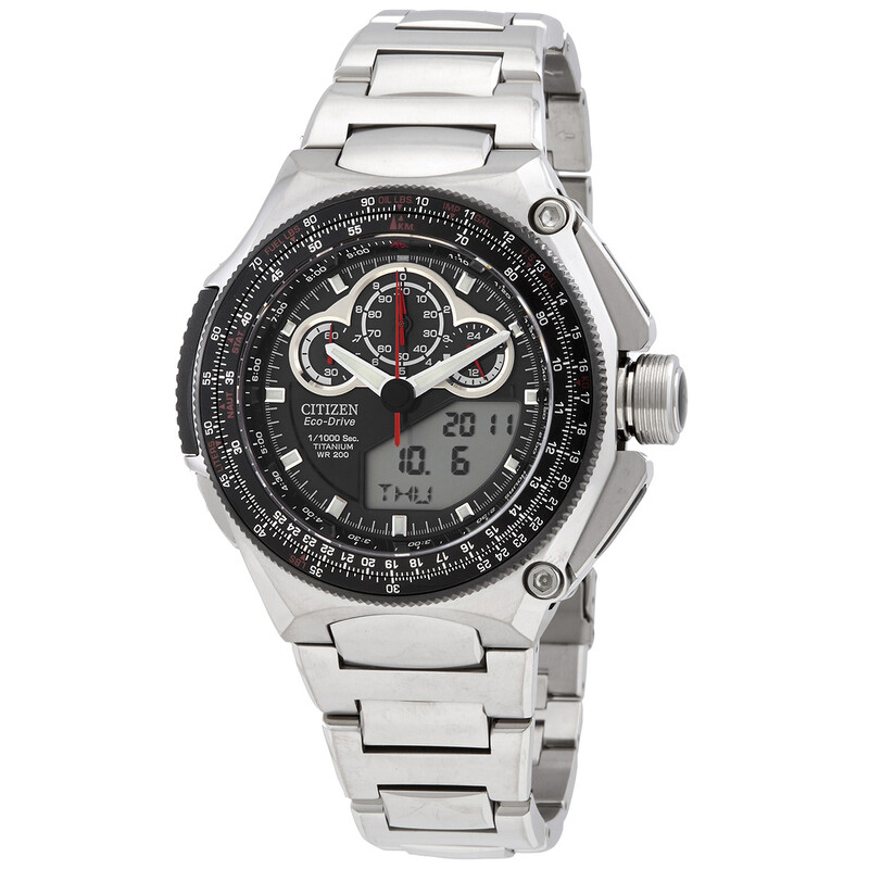 Citizen Eco-Drive Alarm Chronograph Quartz Analog-Digital Black