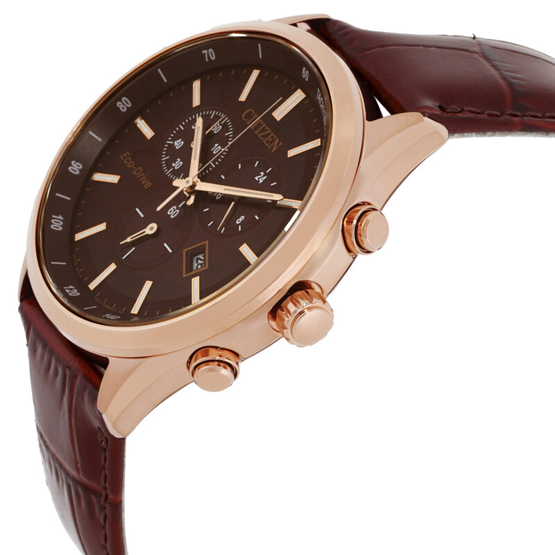Citizen Eco-Drive Chronograph Brown Dial Men's Watch AT2573-07X
