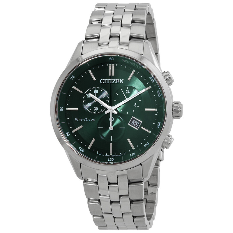 Citizen Eco-Drive Chronograph Green Dial Men's Watch AT2149-85X