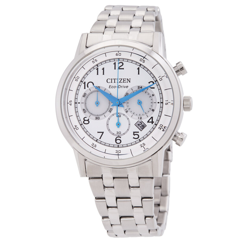 Citizen Eco-Drive Chronograph White Dial Men display picture 3