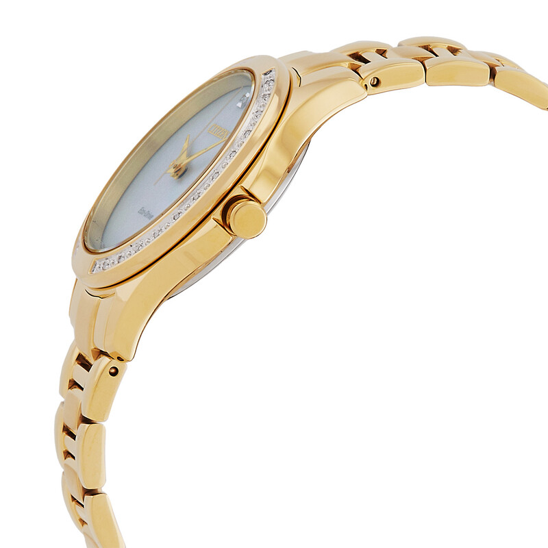 Citizen Eco-Drive Crystal Mother of Pearl Dial Ladies Watch EW2642
