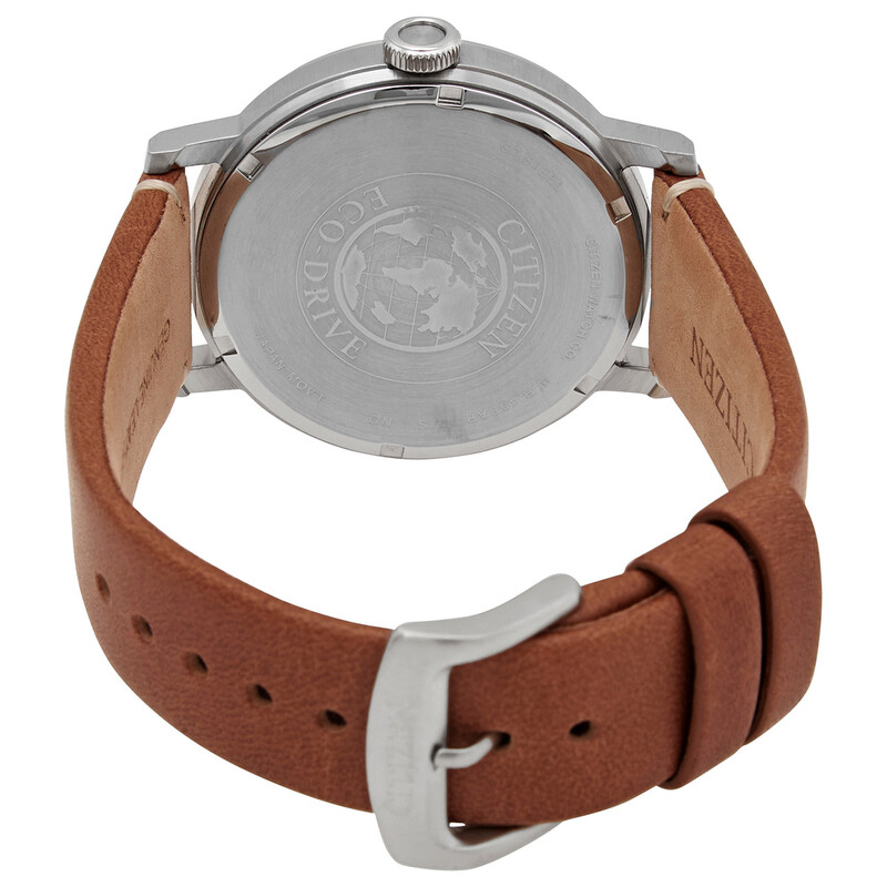 Citizen Eco-Drive Green Dial Brown Leather Men's Watch AW1620-13X