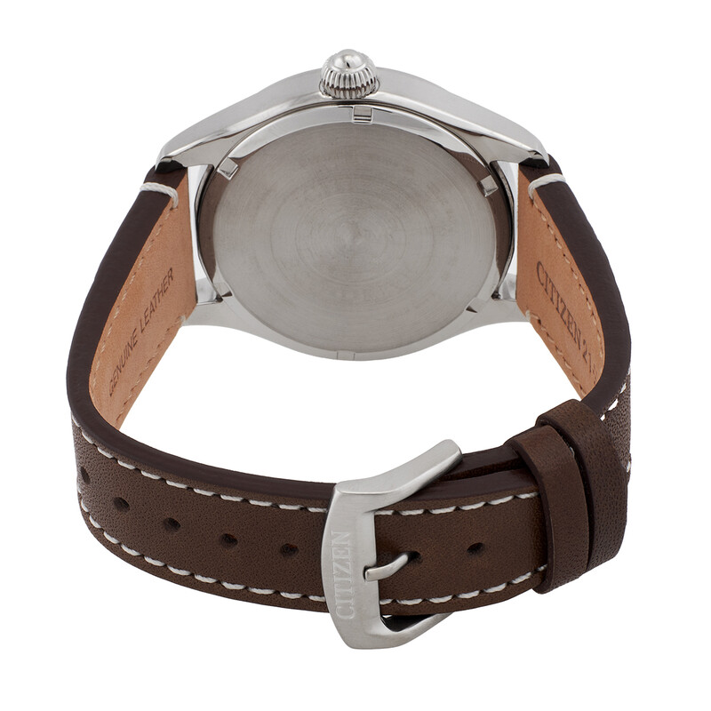 Citizen Eco-Drive Green Dial Brown Leather Men's Watch BM6838-25X