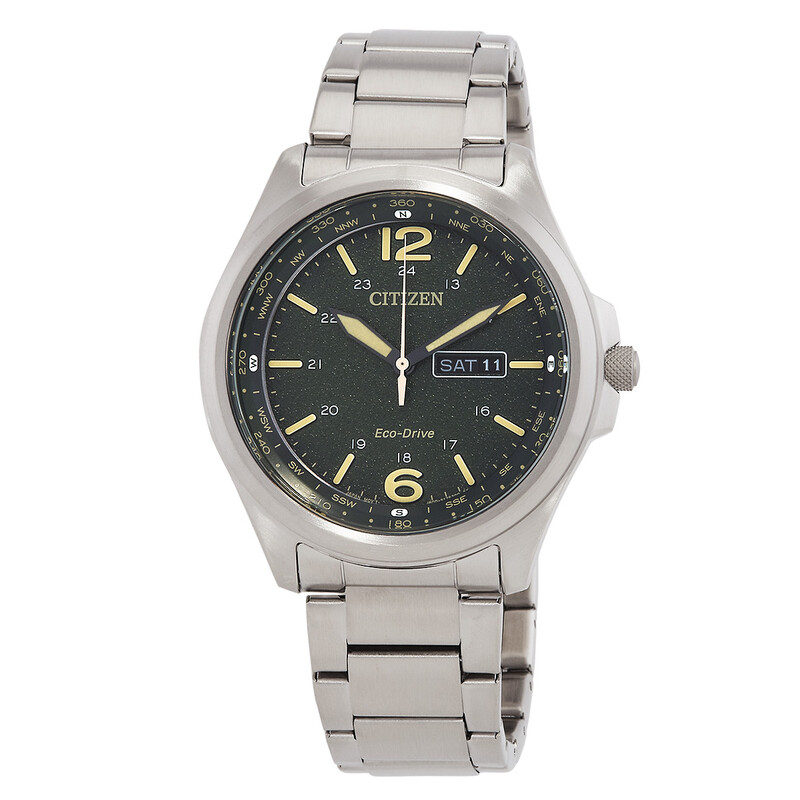 Citizen Eco-Drive Green Dial Men's Watch AW0110-58X 013205161933