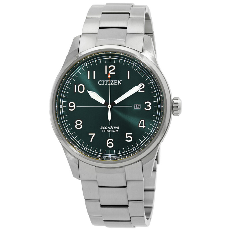 Citizen Eco-Drive Grey-Green Dial Men's Watch BM7570-80X - Watches