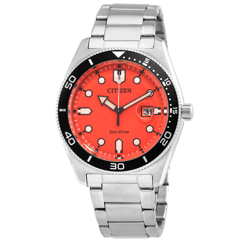 Citizen Eco-Drive Orange Dial Men's Watch AW1760-81X 4974374333995