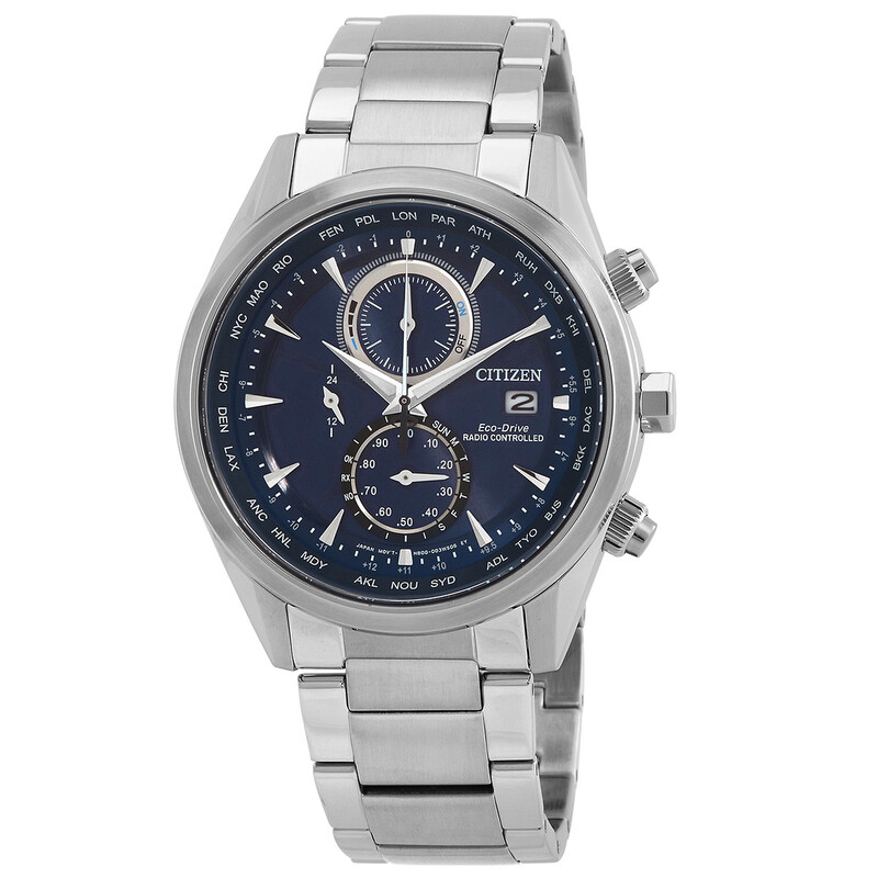 Citizen Eco-Drive Perpetual Alarm World Time Chronograph GMT Blue