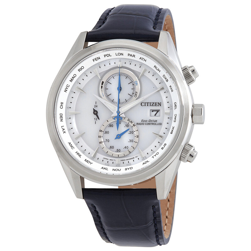 Citizen Eco-Drive Perpetual Alarm World Time Chronograph GMT White