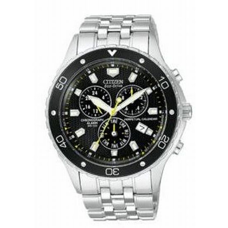 Citizen Eco-Drive Perpetual Calendar Black Stainless Steel Men's
