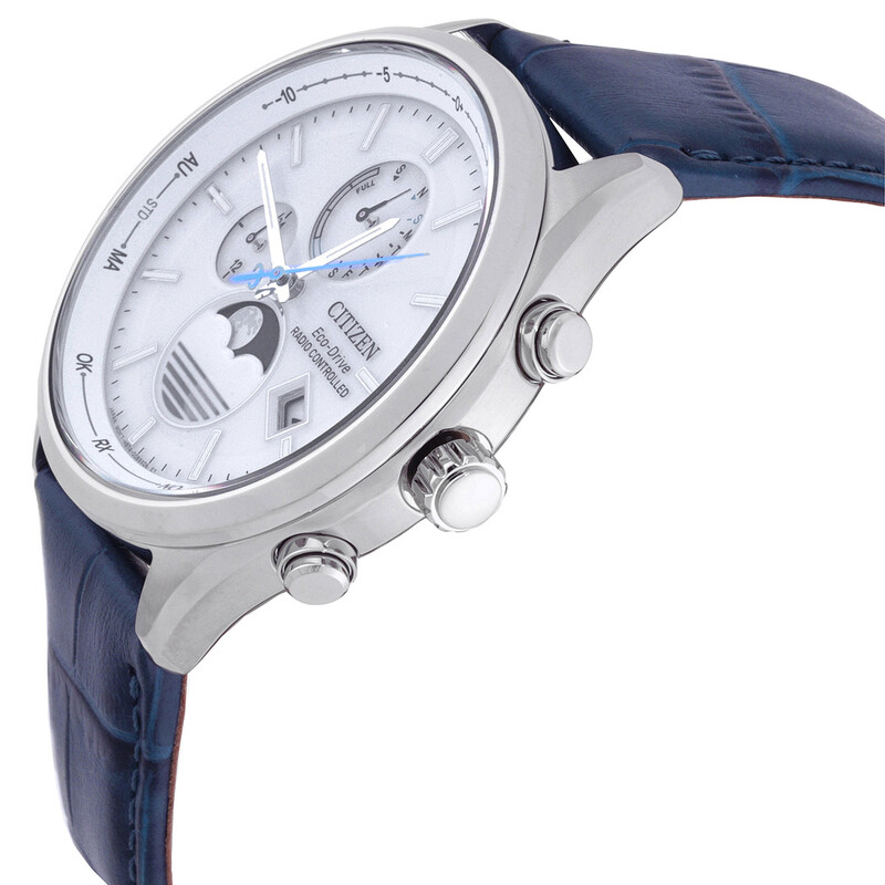 Citizen Eco-Drive Radio-Controlled Moon Phase White Dial Men's
