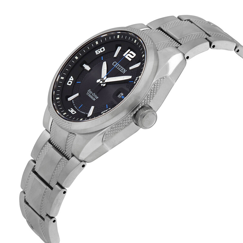 Citizen Eco-Drive Titanium Black Dial Men's Watch BM6901-55E