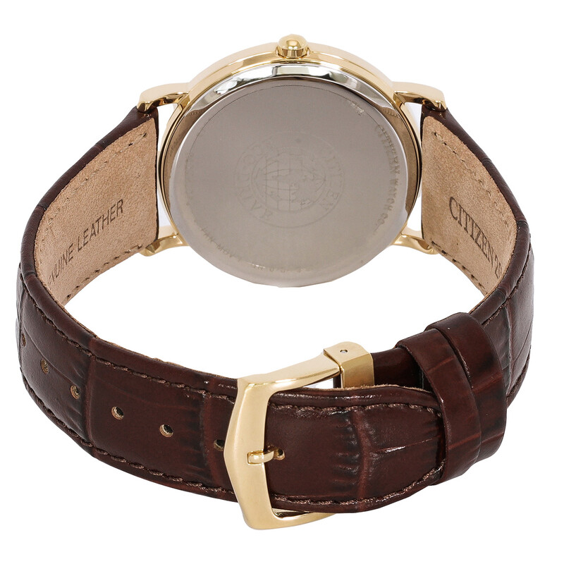 Citizen Eco-Drive White Dial Brown Leather Men's Watch BM8242-08A