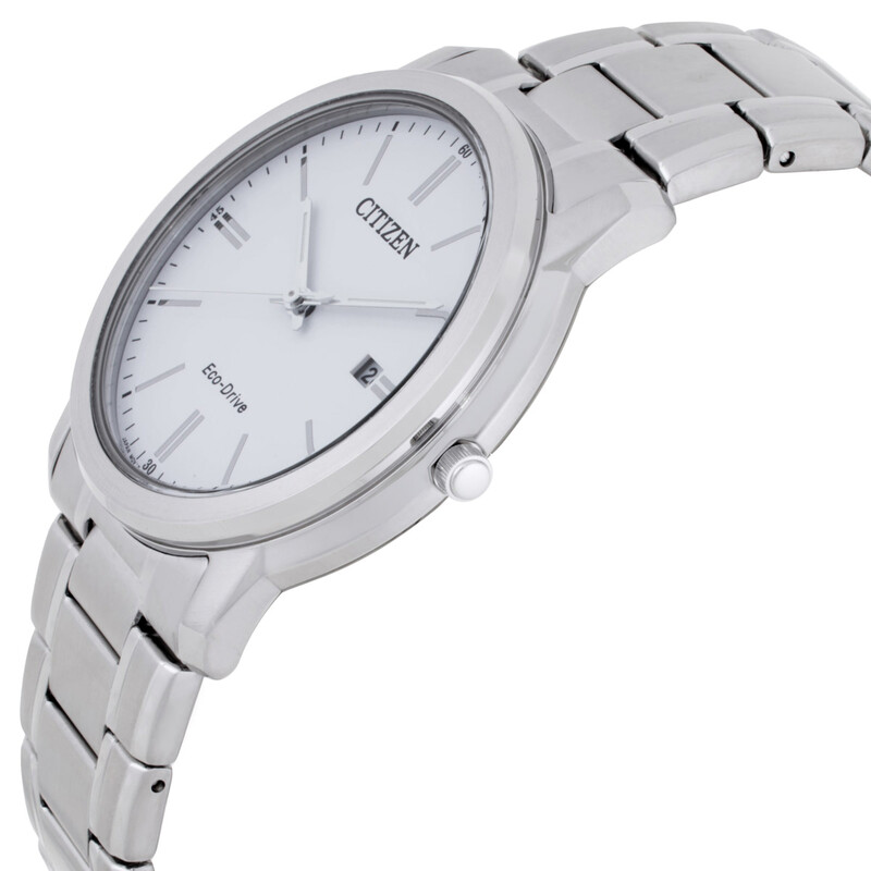 CITIZEN Eco-Drive ホワイトダイヤル 時計 Citizen Eco-Drive White Dial Men's Watch AW1218-56A 013205159794