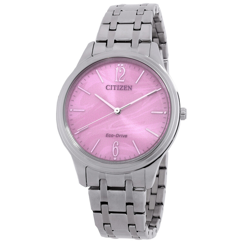 Citizen Eco-Drive Ladies Watch Pink Dial Stainless Bracelet WR100 Date Window Amazon.com: Citizen Women main image 4