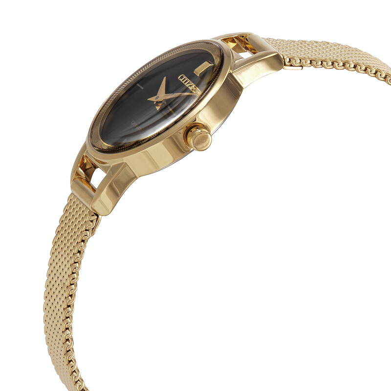 Citizen Gold-Tone Stainless Quartz Black Dial Ladies Watch  display picture 1