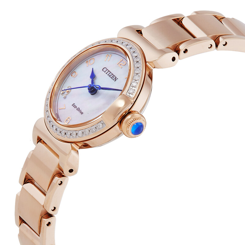 Citizen L Mae Diamond White Mother of Pearl Dial Ladies Watch