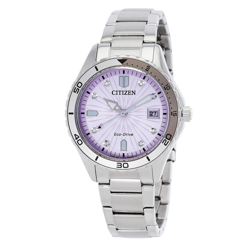 lady　0617 Citizen Marine Lady Eco-Drive Light Pink Dial Ladies Watch FE6170