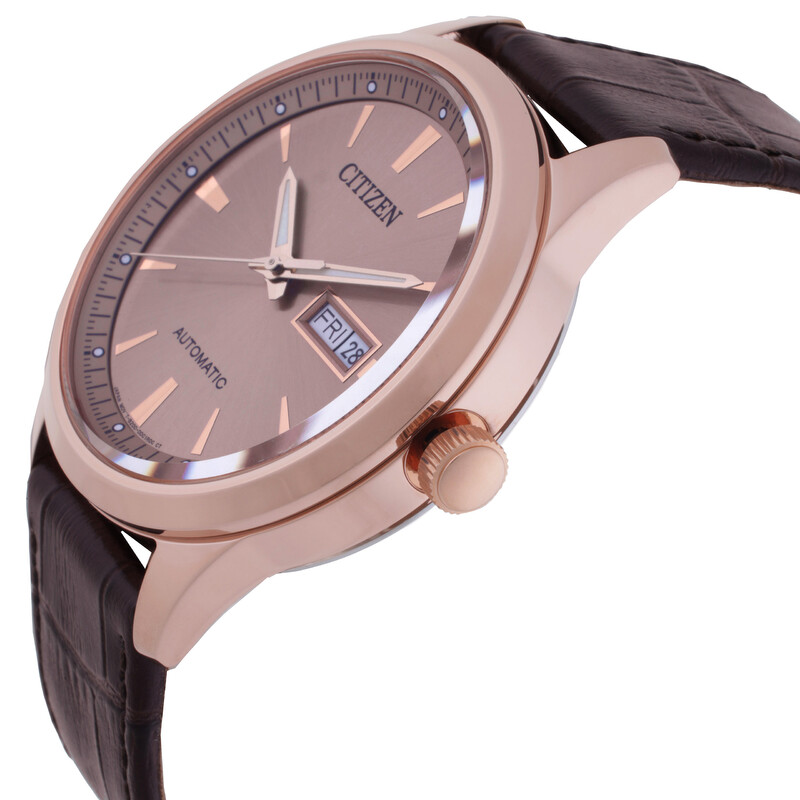 Citizen Mechanical Automatic Rose Gold Dial Men's Watch NY4062-04X