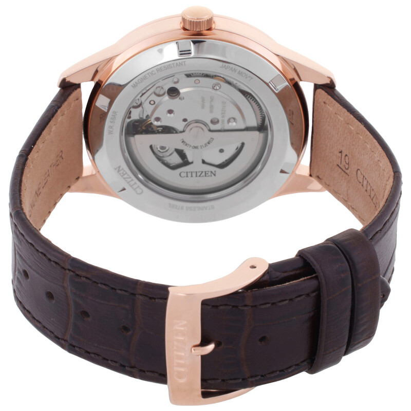 Citizen Mechanical Automatic Rose Gold Dial Men's Watch NY4062-04X