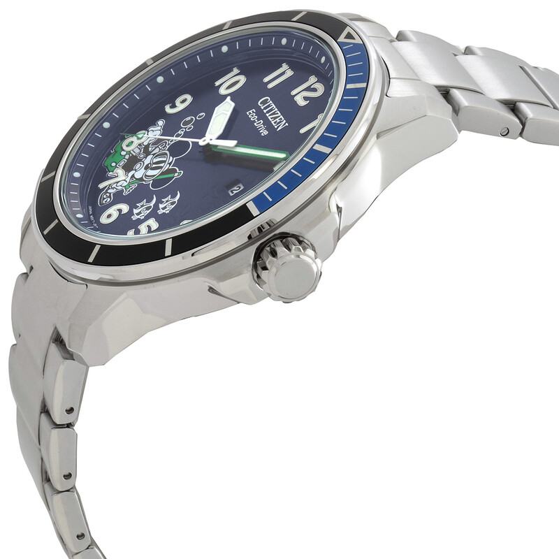 Citizen Mickey Water Sport Eco-Drive Blue Dial Batman Bezel Men's