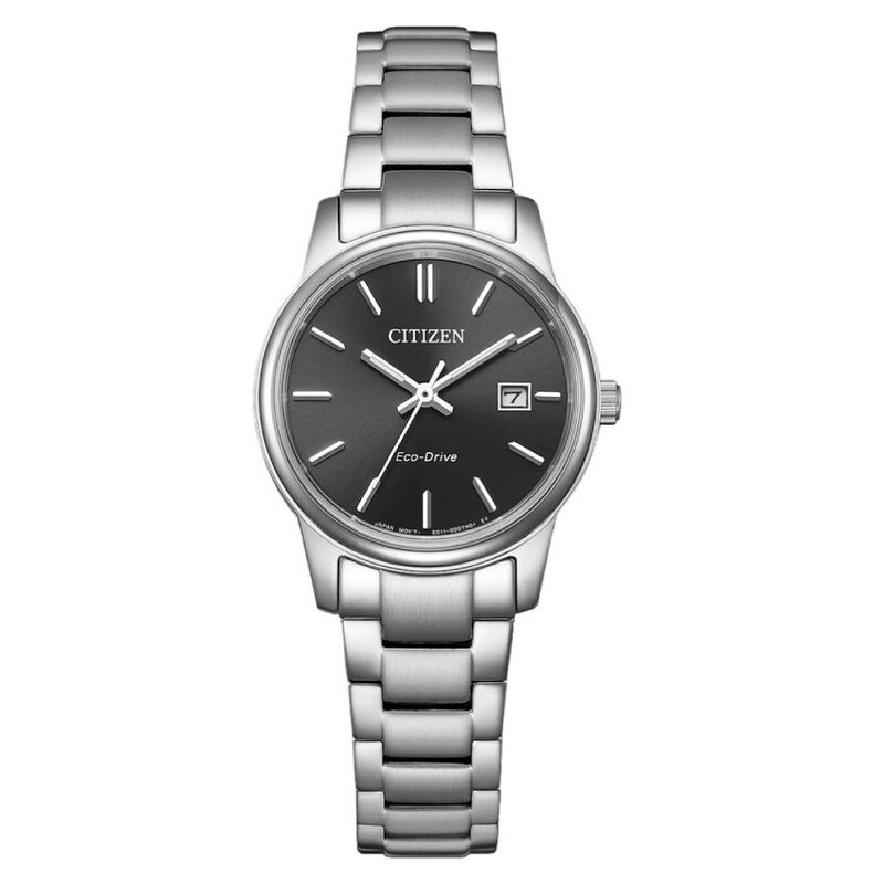 Citizen Eco Drive Silver Stainless Steel Women\'s Watch with Black Dial Citizen Women main image 2