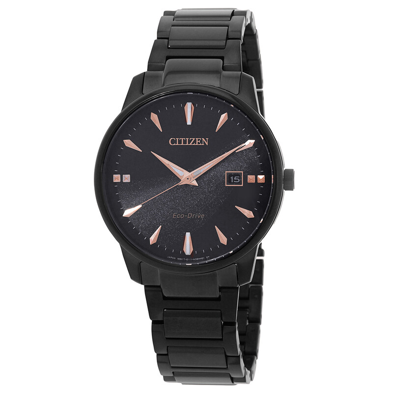 Citizen Pair Eco-Drive Black Dial Men's Watch BM7595-89E