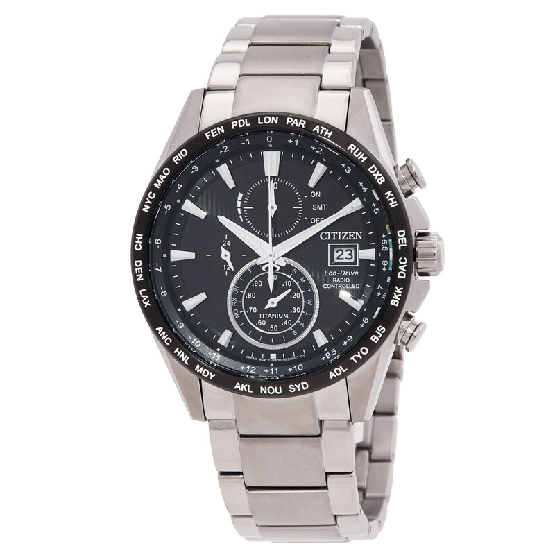 Citizen Perpetual Alarm World Time Chronograph Black Dial Men's