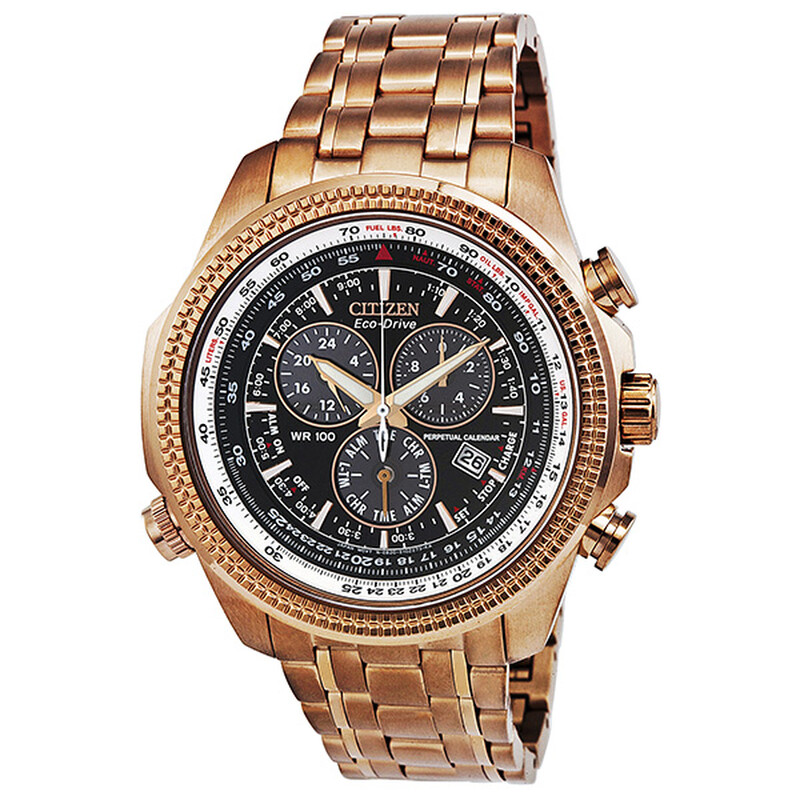 Citizen Perpetual Calendar Chronograph Black Dial Rose Gold-Tone
