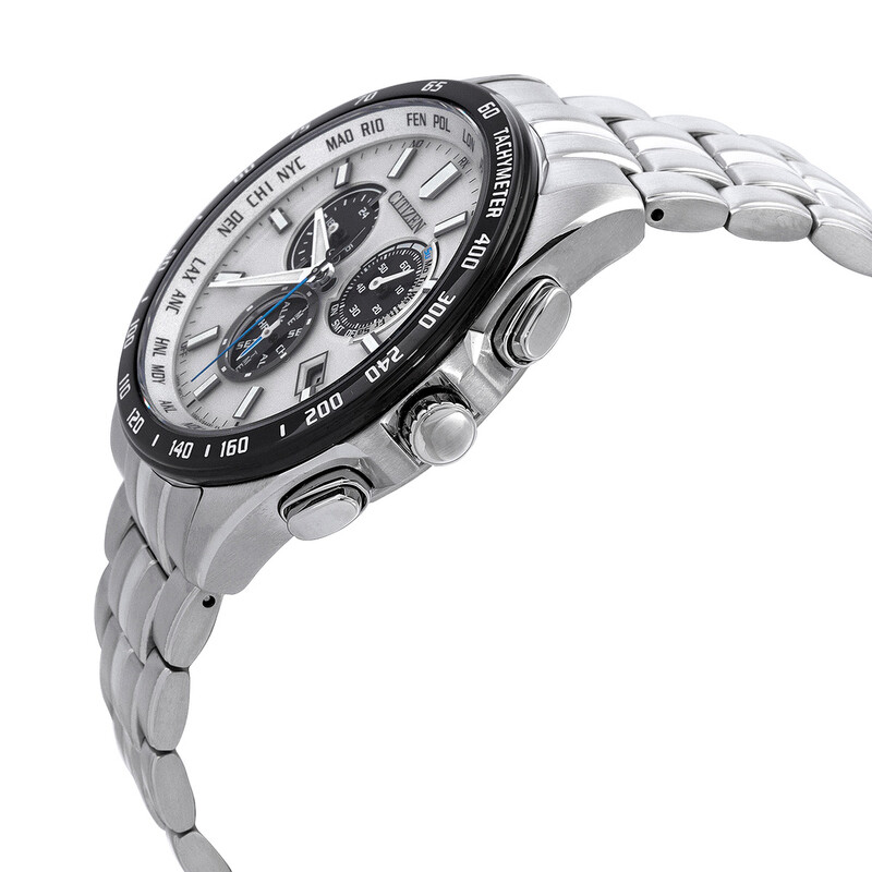Citizen Perpetual Alarm World Time Chronograph GMT Silver Dial