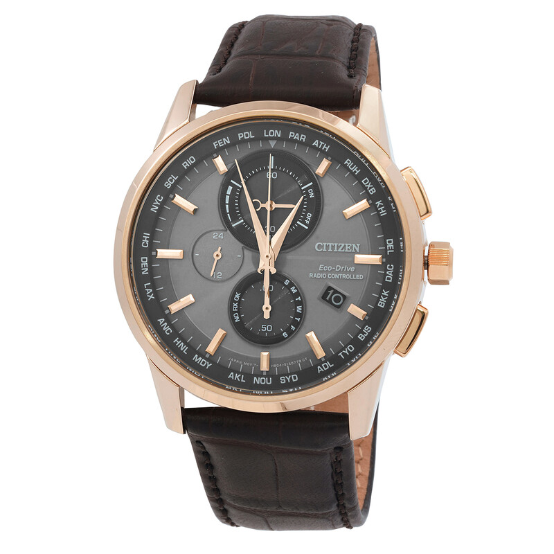 Citizen Perpetual World Time Chronograph Grey Dial Men's Watch